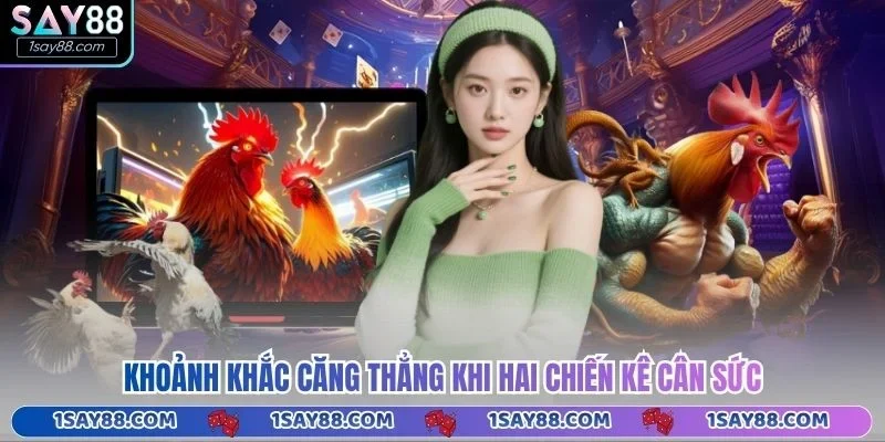 Khoảnh khắc căng thẳng khi hai chiến kê cân sức
